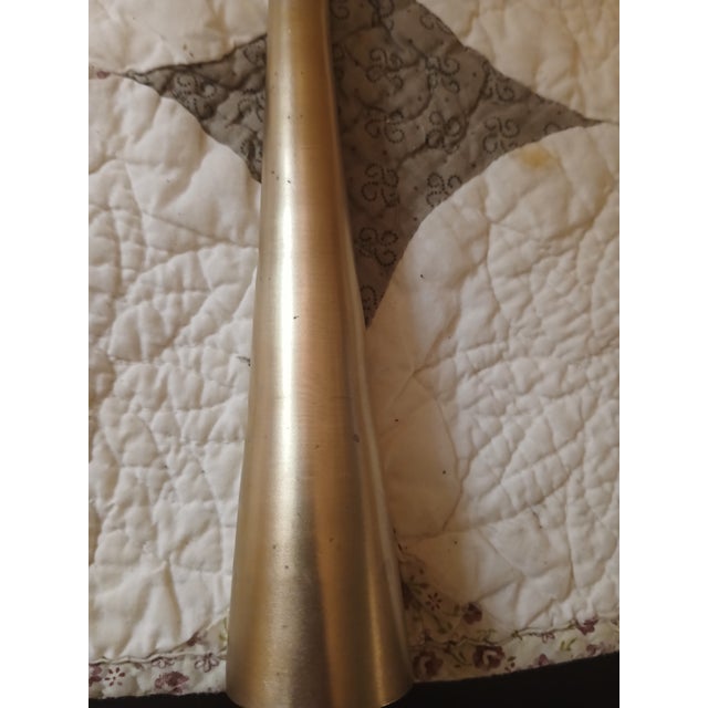 1960s Elegant Modernist Solid Brass Swan Neck Bud Vasr For Sale - Image 5 of 6