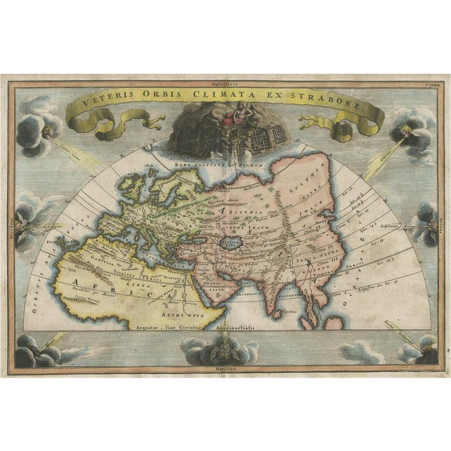 Ancient World Map After Strabo by Cellarius, 1731 For Sale
