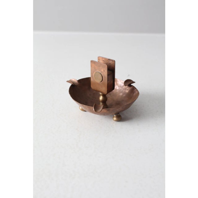 Antique Copper Match Holder Ashtray For Sale - Image 10 of 12
