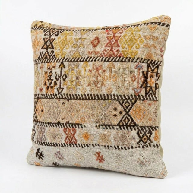 Mid-Century Modern Anatolian Kilim Pillow Cover 15'' X 16'' For Sale - Image 3 of 4