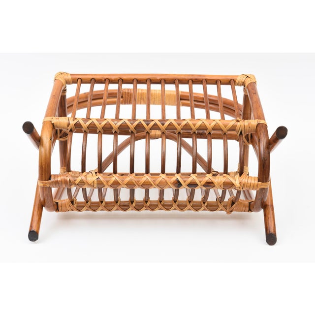 Vintage 1960's Bamboo Magazine Stand/Rack For Sale - Image 12 of 12