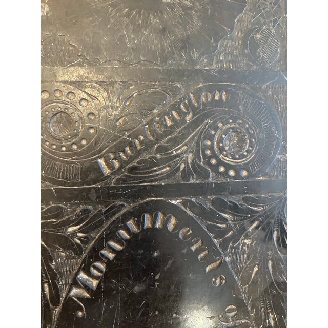 One of a Kind Drinks Side Table With Etched Marble Top & Iron For Sale - Image 10 of 12
