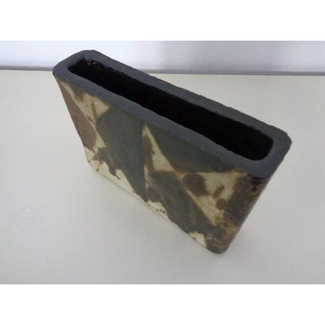 Beige Vintage Glazed Studio Ceramic Vase from Trille Jørgensen, Denmark, 1970s For Sale - Image 8 of 14