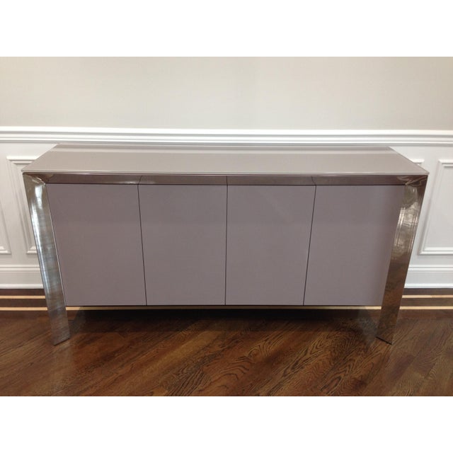 Modern Gray Lacquer Sideboard Chairish