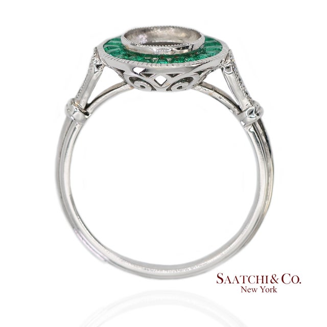 Metal 14k (585) White Gold Natural Brilliant Diamond Semi Mount Engagement Ring Size 7 For Sale - Image 7 of 10