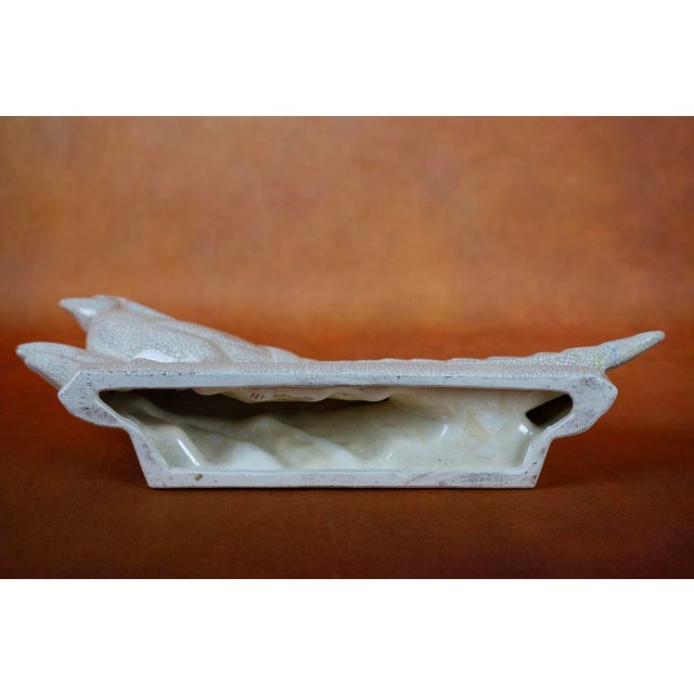Ivory Louis Fontinelle, Beige Glazed Crackled Earthenware Pheasant No. 181, 1920s, Earthenware For Sale - Image 8 of 11
