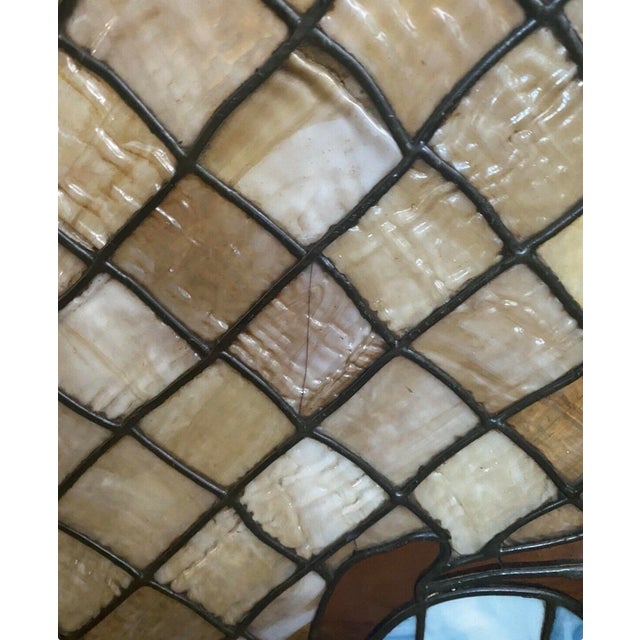Antique Victorian Jeweled & Leaded Stained Glass Fireplace Screen For Sale - Image 10 of 11