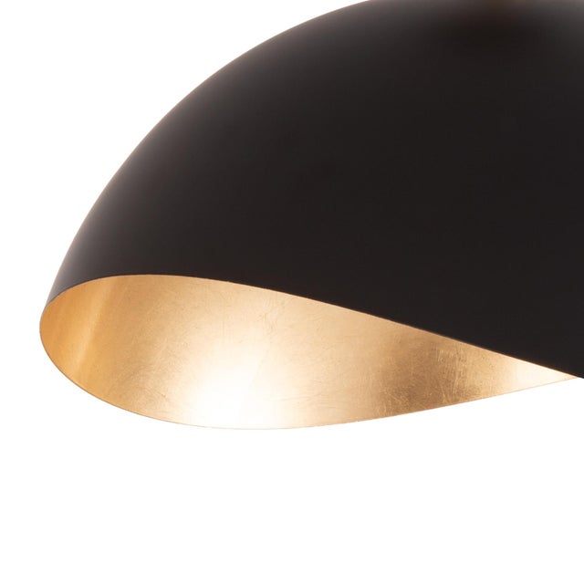 1960s 1960s 92" Morelli Adjustable Matte Black/Gold Floor Lamp - Mid Century Modern Arc Lamp, Weathered Brass, White Marble Base, Dimmable For Sale - Image 5 of 6