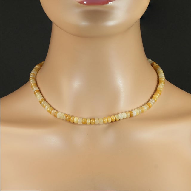 Metal Ajd 17 Inch Natural Yellow/Gold Aventurine 6mm Rondelle Necklace, Great Gift For Sale - Image 7 of 7