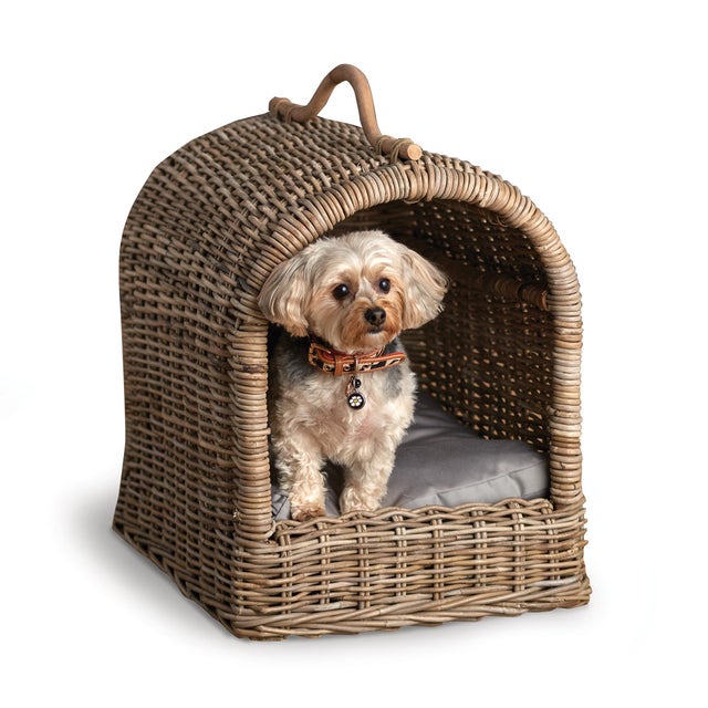 This cozy canopy bed makes your fur baby feel safe and secure. They won, t even notice the gorgeous, dove gray weave and...