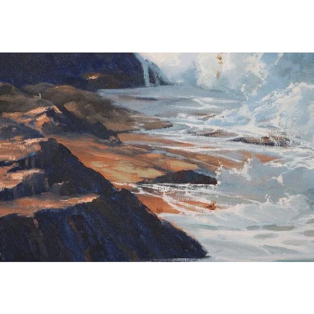 Textile Unframed for Mark Only * Oil Painting "Shore Line at High Tide" by Robert P. Wheeler For Sale - Image 7 of 11