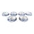 Set of Six Ridgway Windsor Blue Flat Cream Soup Bowls With Underplates For Sale