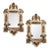 Antique French Tole Gilt / Gold and Ivory Girandole Double Arm Mirror / Mirrorred Sconces in the Manner of Charles Iv of Spain, a Pair For Sale