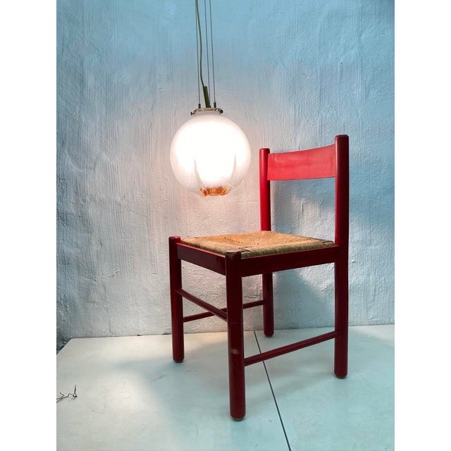 Mid-Century Modern Mid-Century Modern Italian Glass Globe Pendant Lamp, 1960s For Sale - Image 3 of 15