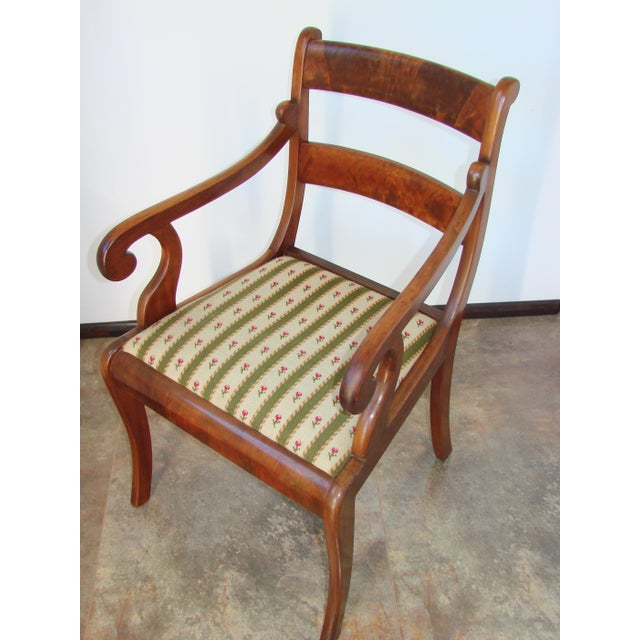 Brown 19th Century Antique Edwardian / Sheraton Revival Style Mahogany Armchair For Sale - Image 8 of 11