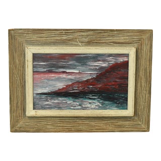 1950s Mid Century Modern Landscape Seascape Painting For Sale