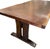 Rare 7-Piece Mid-Century Modern Japanese Dining Set With Tiger Oak Live-Edge Trestle Table & 6 Swivel Chairs For Sale - Image 4 of 13