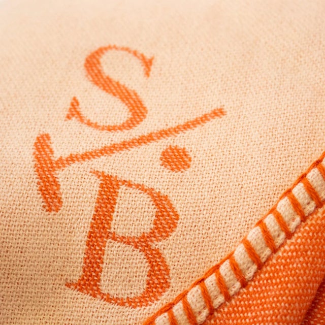 American Polo Pony Alpaca Throw Blanket - Mandarina Orange For Sale - Image 3 of 5