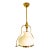 1950 French Mid-Century Brass & Opaline Glass Pendant Light For Sale