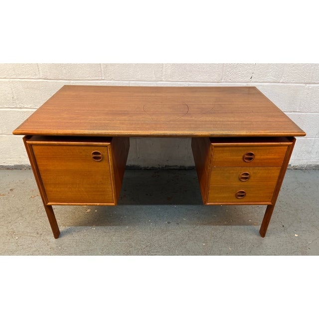 Mid-Century Teak Executive Desk by Art Furn of Denmark For Sale - Image 4 of 17