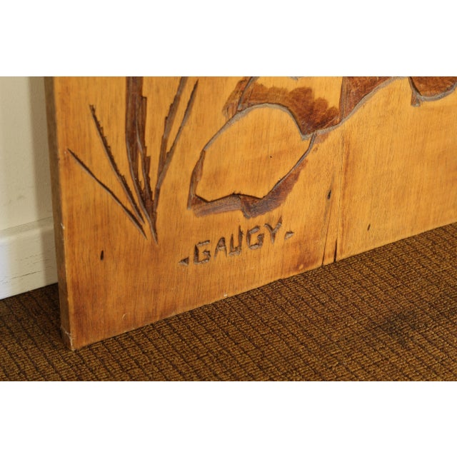 1970s Jean-Claude Gaugy Carved Wood Panel For Sale - Image 4 of 5