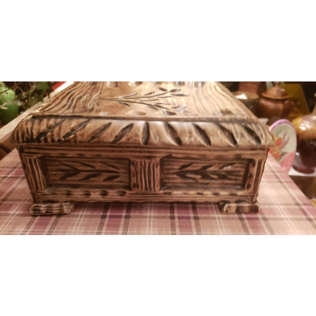 1960s Oversized Porcelain Dresser Box With Square Feet For Sale - Image 10 of 11