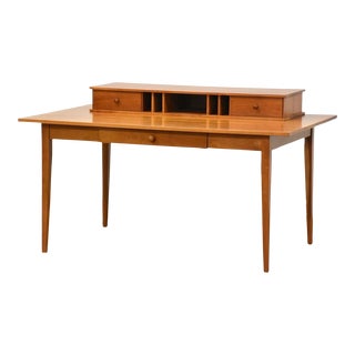 1990s Solid Cherry Shaker Modern Desk For Sale