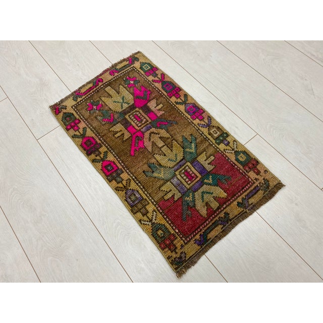 Handmade wool carpet in Turkish Anatolia , Vintage Oushak Rug,Turkish Vintage Anatolian Rug, Handmade wool Rug . One Of...