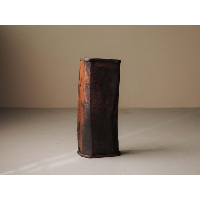 19th Century Primitive Tree Trunk Cabinet in Chestnut, France For Sale - Image 4 of 18