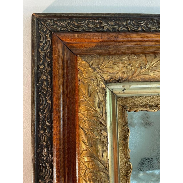1900 - 1909 Early 1900s Edwardian Style Antique Wood Mirror For Sale - Image 5 of 13