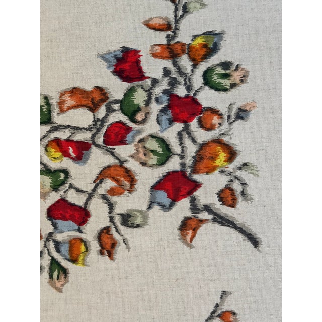 2020s Tulu Madame Thar Adras Hand Screen Printed Silk Blend Fabric 2 1/2 Yards For Sale - Image 5 of 6