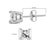 .925 Sterling Silver 1/4 Cttw Princess-Cut Diamond Solitaire Stud Earrings (H-I Color, I3 Clarity) For Sale - Image 4 of 6