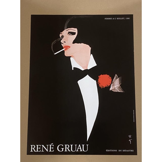 Artist: rené gruau title: femme a l'oeillet year: 1981 original vintage affiche printed in offset lithography size: c.a....
