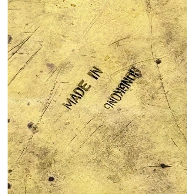 Brass Vintage Hammered Brass Foo Dog Cachepot Planter – Asian Hollywood Regency Champagne Bucket For Sale - Image 8 of 12