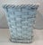 Vintage White Woven Wicker Waste Basket For Sale - Image 4 of 8