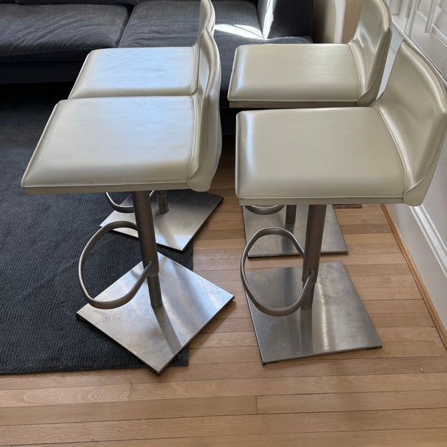 Set of 4 DWR Bottega Piston Stools For Sale In Washington DC - Image 6 of 13