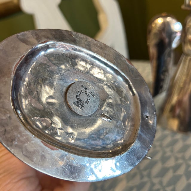 Mid 20th Century Vintage Los Castillo Silver Plate Angel Candleholder For Sale - Image 5 of 5
