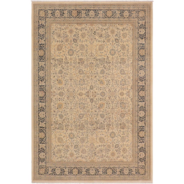Boho Chic Beige/Green Wool Rug - 9'3'' X 12'3'' For Sale - Image 9 of 10