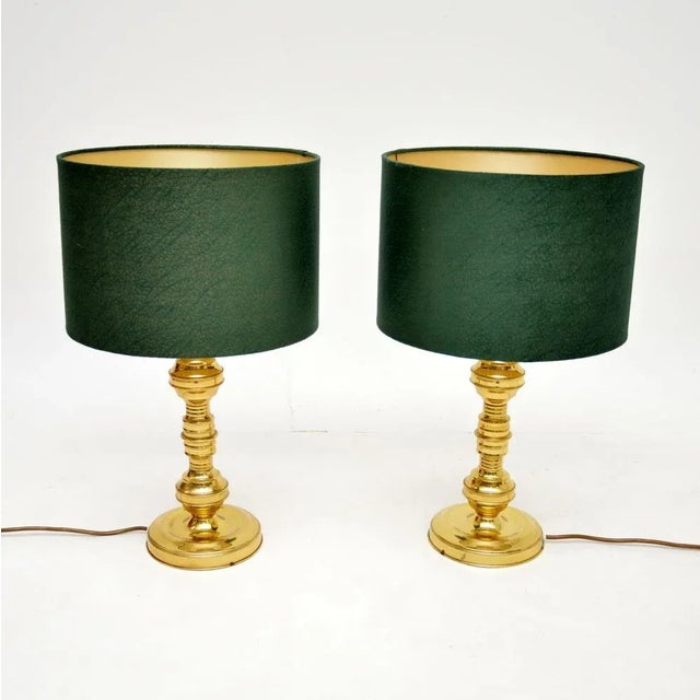 Vintage Brass Table Lamps, 1970s, Set of 2 For Sale - Image 6 of 6