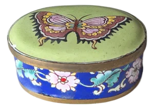 Antique Cloisonné Butterfly Trinket Box