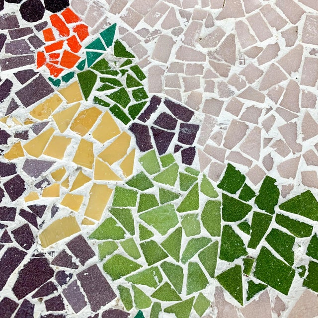 Purple Vintage Mid Century Modern Colorful Abstract Mosaic Art Bowl Plate Wall Art For Sale - Image 8 of 10
