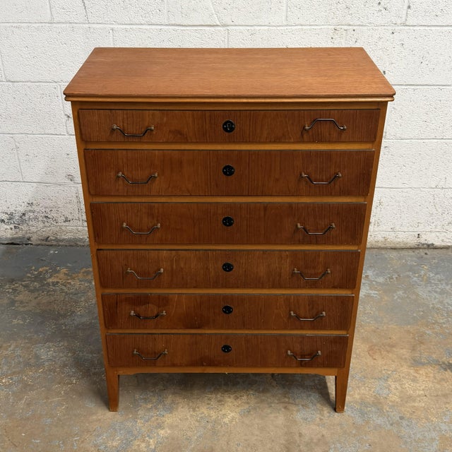 Mid-Century Modern Danish Modern Teak and Beech Six-Drawer Chest, Circa 1950s For Sale - Image 3 of 8