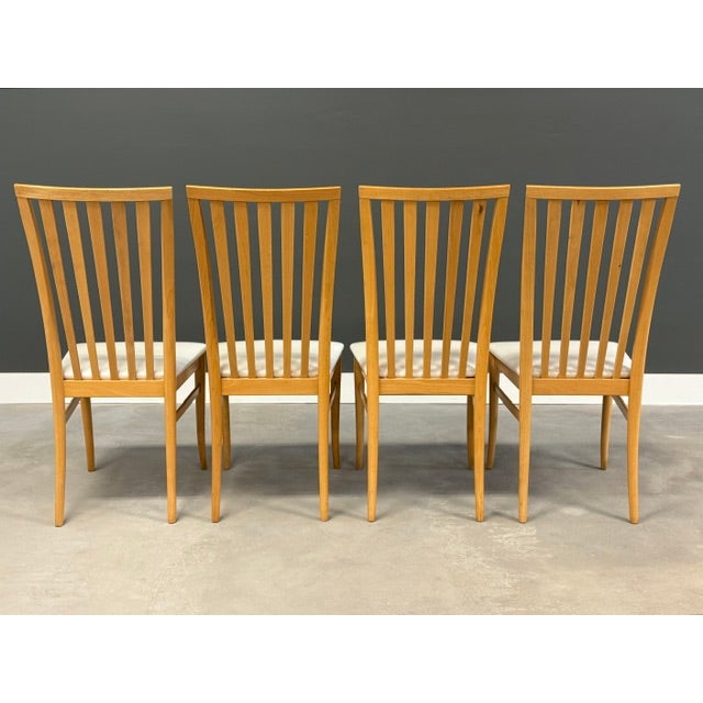Mid-Century Modern 1980s Italian Modern Beech Dining Chairs - Set of 4 For Sale - Image 3 of 10