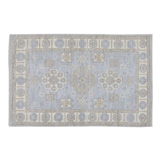 Turkish Oushak Hand Knotted Wool Rug, 4'x6' For Sale