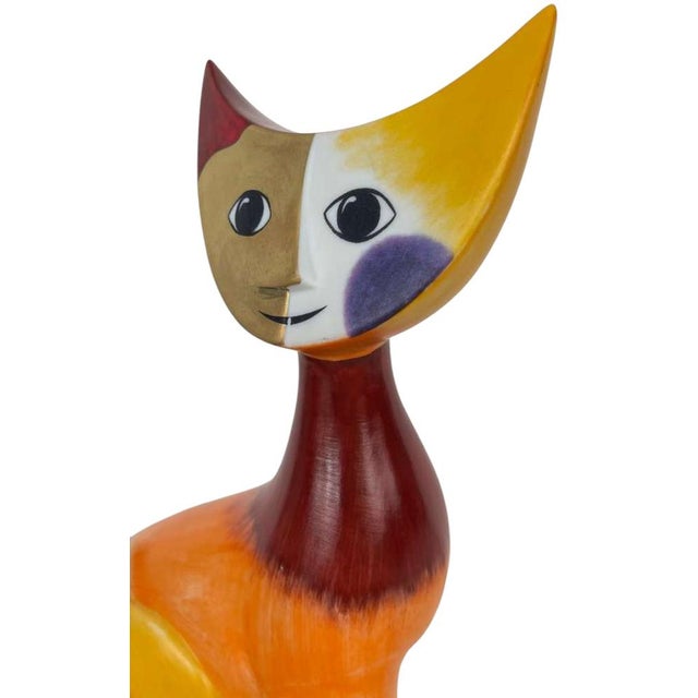 Ceramic Pop Art Porcelain Cat Figure For Sale - Image 7 of 11