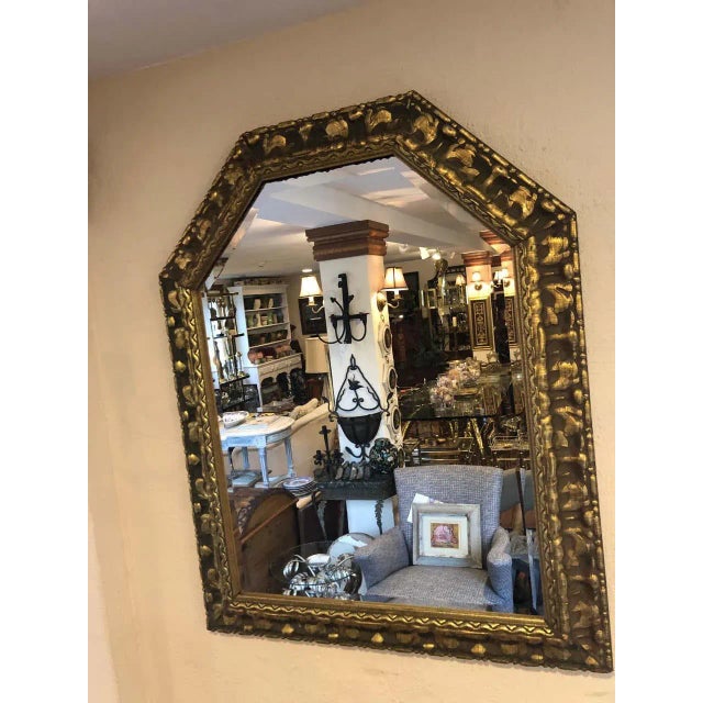 Carved Wooden Gold Leaf Mirror For Sale - Image 11 of 13