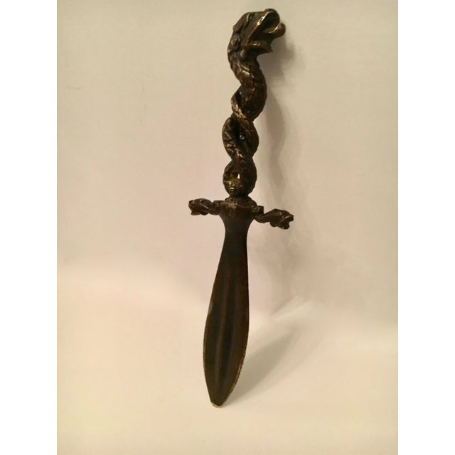 Bronze Serpent Dolphin Letter Opener For Sale In Los Angeles - Image 6 of 9