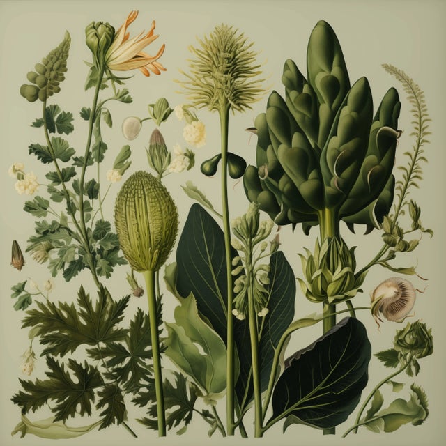 This fine art print reproduces a beautifully detailed 19th-century botanical illustration depicting an elegant arrangement...