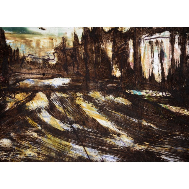 Abstracted Cityscape - Transfer Monotype in Oil on Paper by Heather Speck For Sale - Image 9 of 11