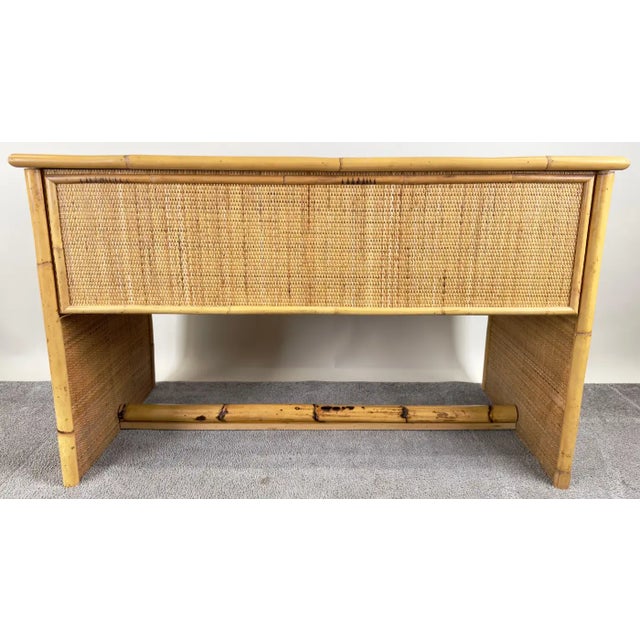 Bohemian French Riviera Style Rattan & Bamboo Desk by Dal Vera For Sale - Image 9 of 12